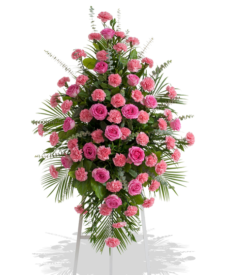 Roses & Carnations - Traditional Funeral Stand