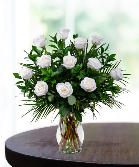 Premium Stem White Roses for Delivery in Baton Rouge, Louisiana by Billy Heroman's