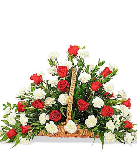 Rose and Carnation Basket Design