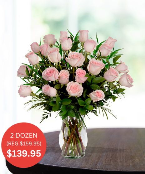 Premium Pink Roses - Up to 5 Dozen - SALE