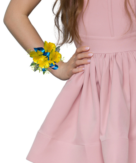 unique alstroemeria wristlet corsage for the dance in Baton Rouge LA