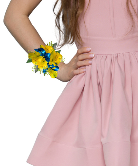 unique alstroemeria wristlet corsage for the dance in Baton Rouge LA