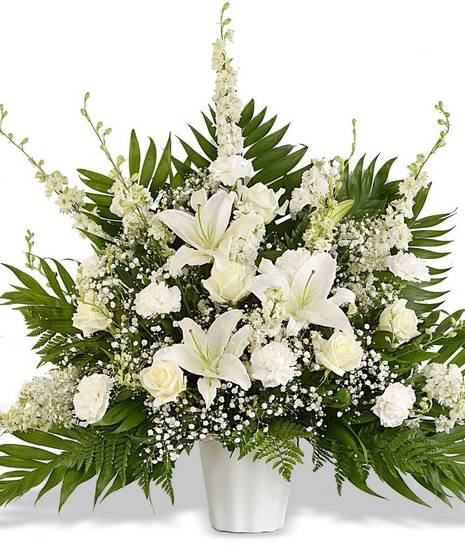 Mixed White Funeral Basket