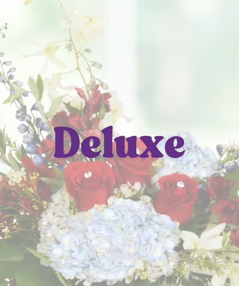 red white blue glass bowl arrangement roses hydrangea baton rouge LA