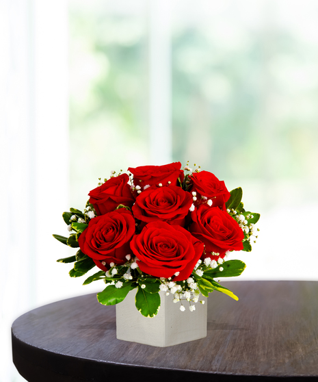 red roses shop and statice cube delivered baton rouge LA