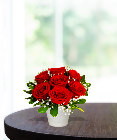 red roses shop and statice cube delivered baton rouge LA