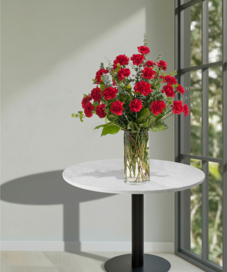 Classic Carnations vase arrangement delivered in Baton Rouge, LA. 