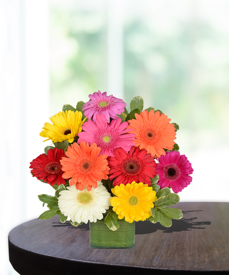 Gerbera Daisies Glass Cube delivered Baton Rouge, LA