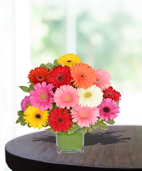 Gerbera Daisies Glass Cube delivered Baton Rouge, LA
