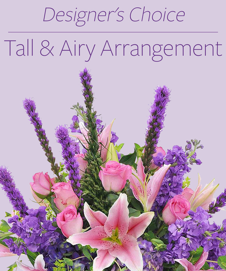 Tall and airy arrangement of flowers to send in Baton Rouge