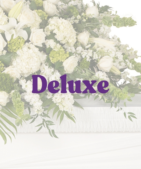 White and Green flowers for the casket delivered Baton Rouge