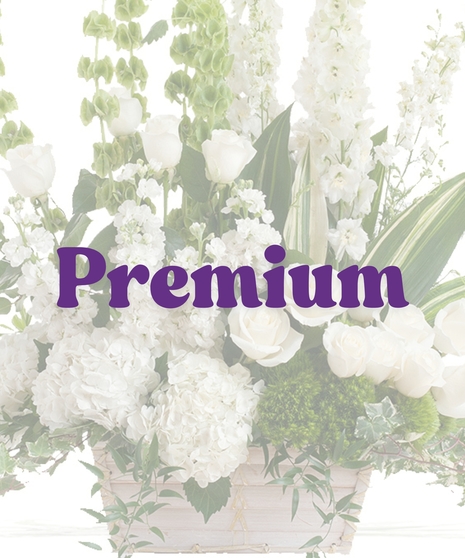 Elegant White Sympathy Floor Piece in a Basket delivered in Baton Rouge LA