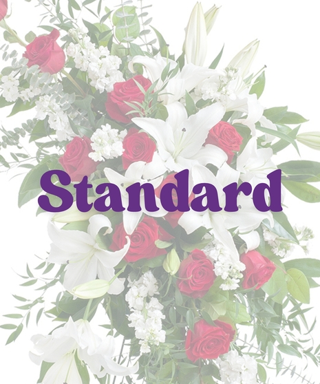 Red and White Tradition stand arrangement delivered in Baton Rouge, LA. 