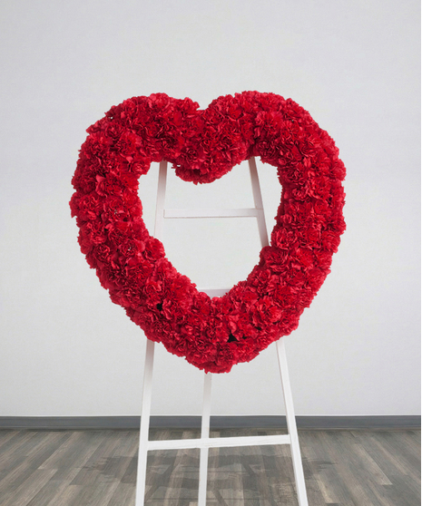 Classic Carnations heart stand delivered in Baton Rouge, LA. 
