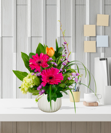 Office Charm Flower Arrangement: A delightful bouquet of blooms perfect for Administrative Appreciation Week
