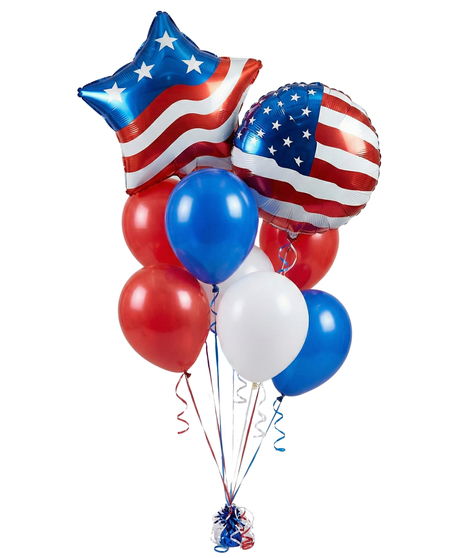 Patriotic Balloon Bouquet - Balloons May Vary Based on Availability