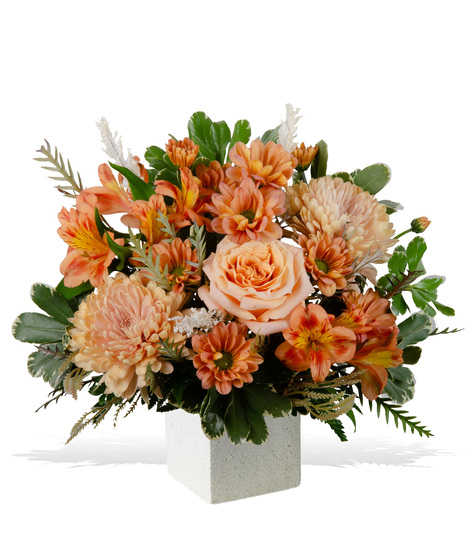 shimmer roses, cremone mums, alstromoeria fall autumn arrangement delivered same day in Baton Rouge, LA- Billy Heroman's