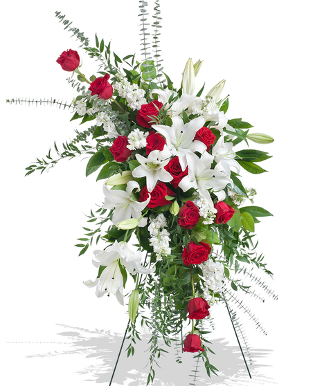 Red and White Stand Arrangement