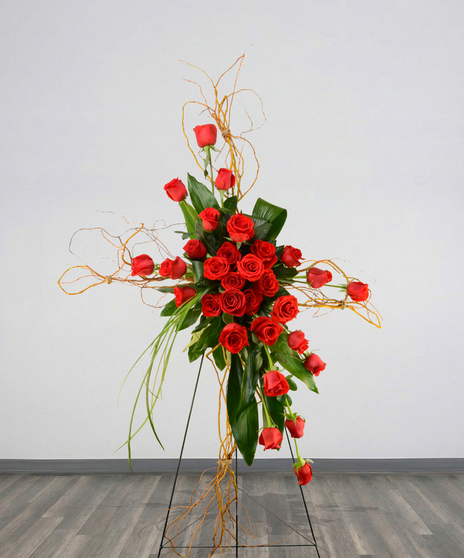 Reverent Roses - Cross Stand