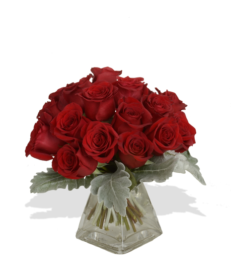 Clusters of Roses in Any Color Arranged in a Cube Vase Delivered in Baton Rouge LA