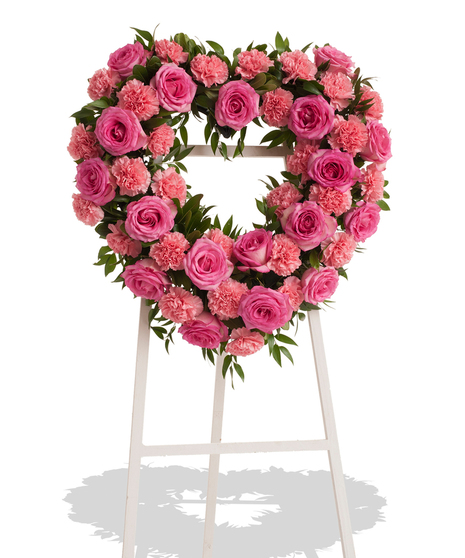 Roses & Carnations - Heart Stand