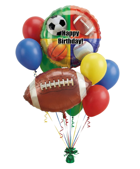 Sports Birthday Balloon Bouquet - Balloons May Vary Based On Availability