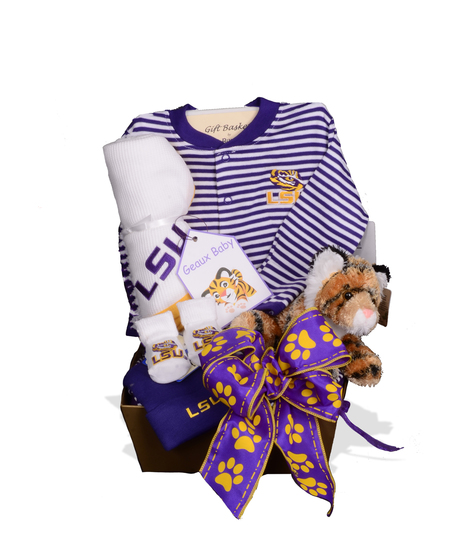 LSU Baby Gift Basket delivered baton rouge LA