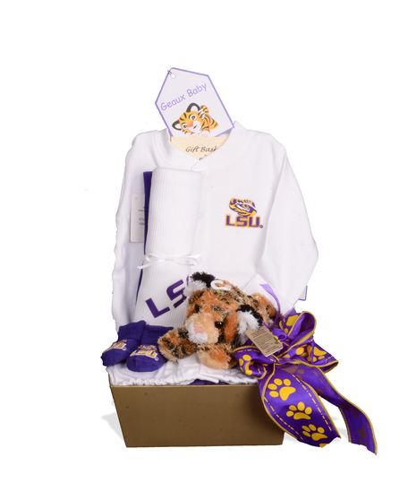 LSU Baby Gift Basket delivered baton rouge LA