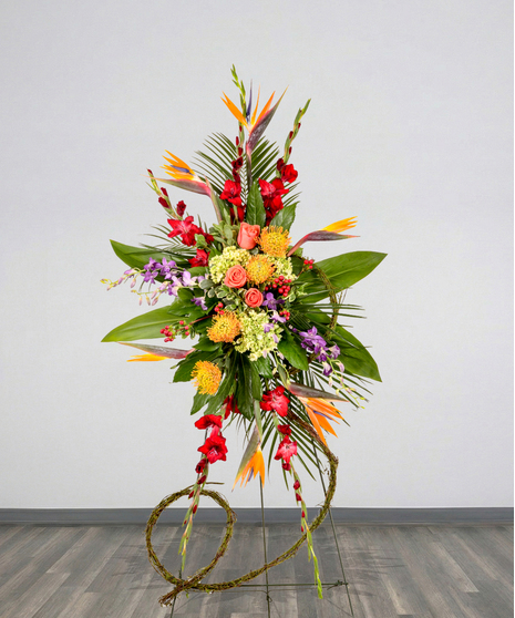 Tropical Tribute - Traditional Funeral Stand