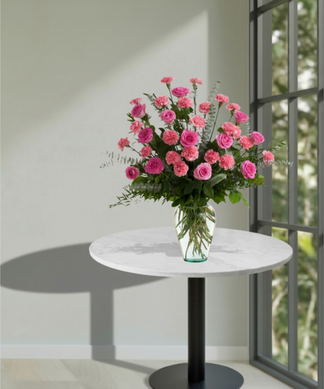 Roses & Carnations - Vase Arrangement