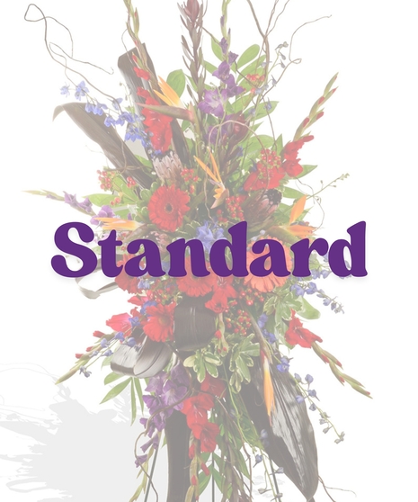 Vibrant Colors Assorted Flowers Standing Funeral Spray delivered Baton Rouge LA