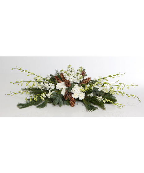 christmas elegance all white table centerpiece delivered baton rouge la