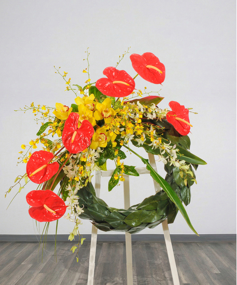 Tropical Paradise wreath stand delivered in Baton Rouge, LA. 