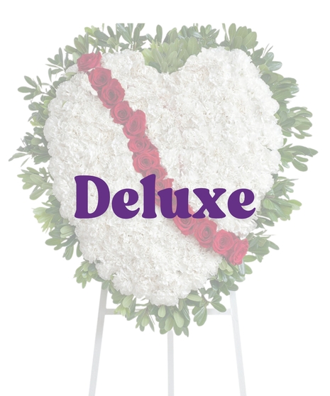 Red and White Tradition Broken Heart Stand delivered in Baton Rouge, LA. 