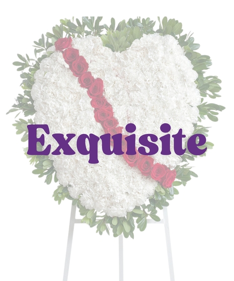 Red and White Tradition Broken Heart Stand delivered in Baton Rouge, LA. 