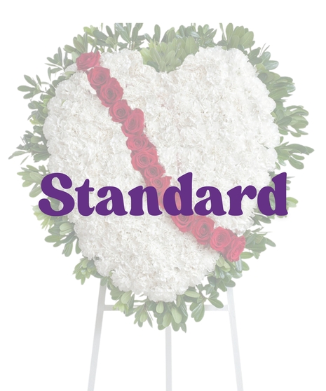 Red and White Tradition Broken Heart Stand delivered in Baton Rouge, LA. 