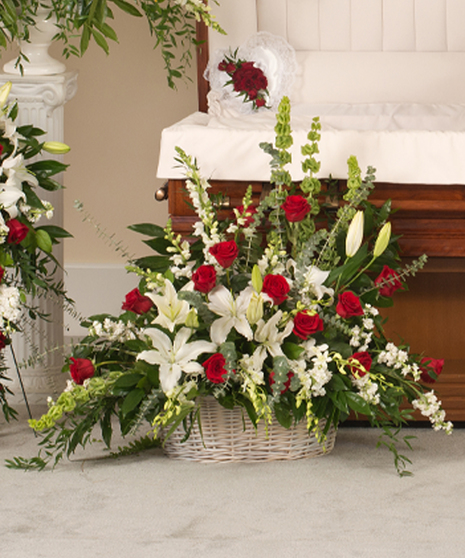 Red and White Floor Piece