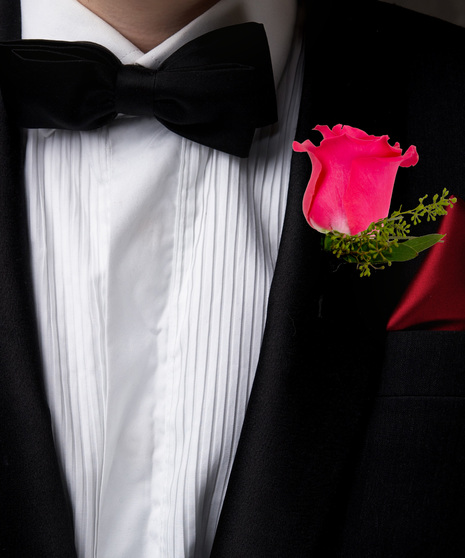 a single rose bouttonière