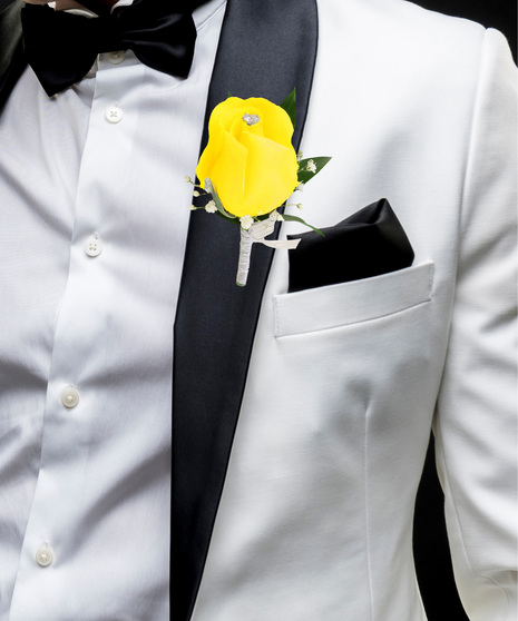 Any Color Pin On Rose Boutonniere with Ribbon delivered Baton Rouge, LA